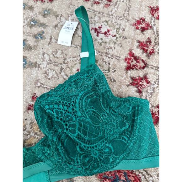 Aerie Women's Everglade Green Real Power Slumber Party Lace Unlined Bra Size 40C - Picture 5 of 8